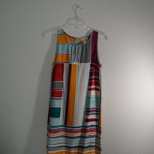 Loft Multi-Colorblock Flowy Dress Small